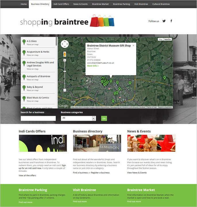 Shopping Braintree Website Business Directory