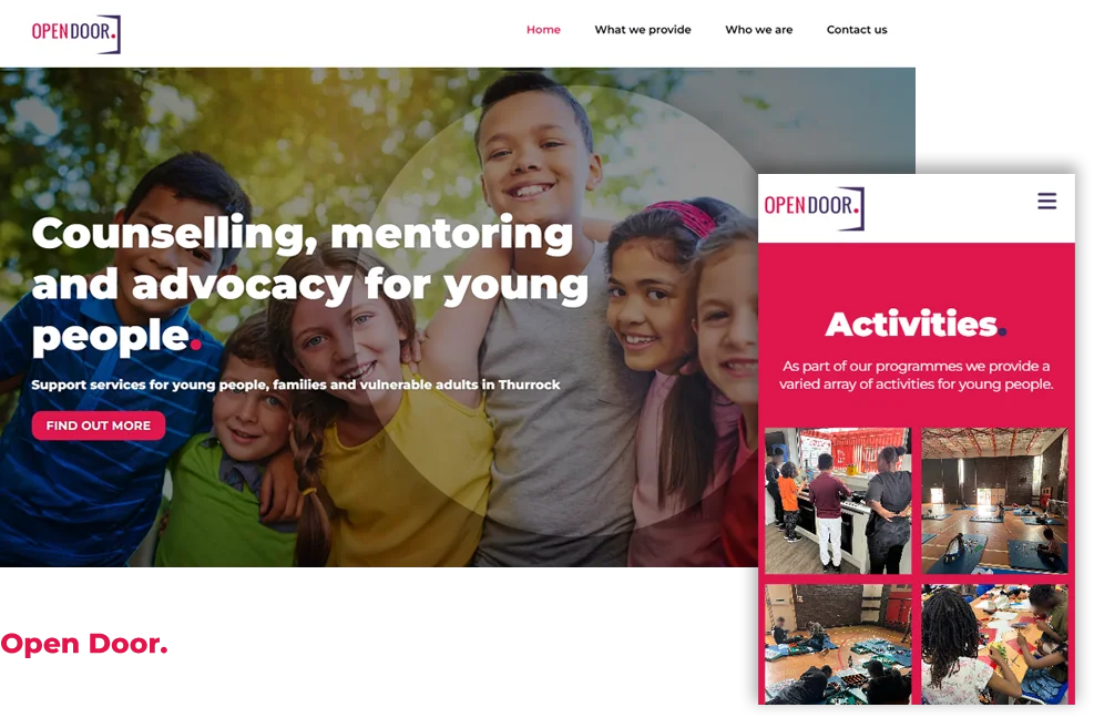 Charity Web Design for Open Door