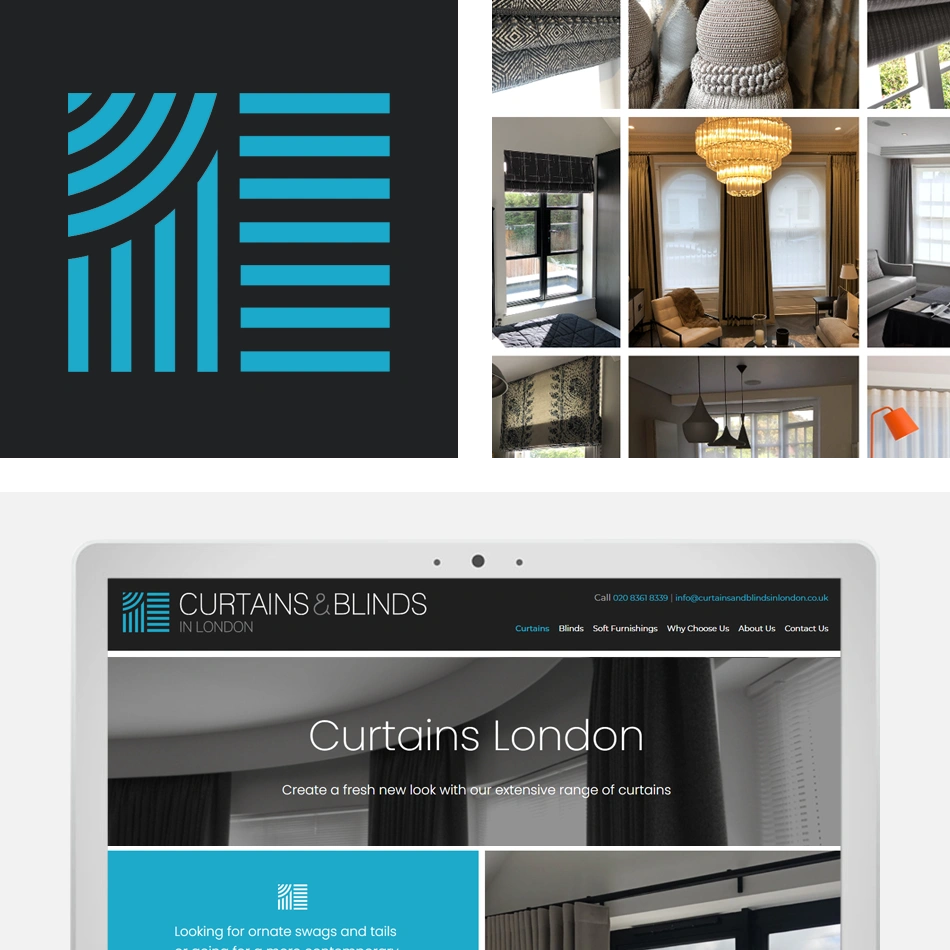 Curtains and Blinds in London Logo design