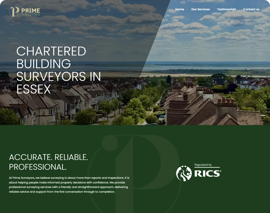Prime Surveyors Web Design Essex