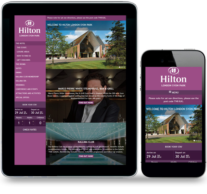 Hilton Syon Park - Tablet & Smart Phone