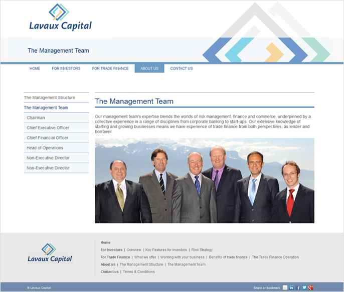 Lavaux Capital Web Design - Content page