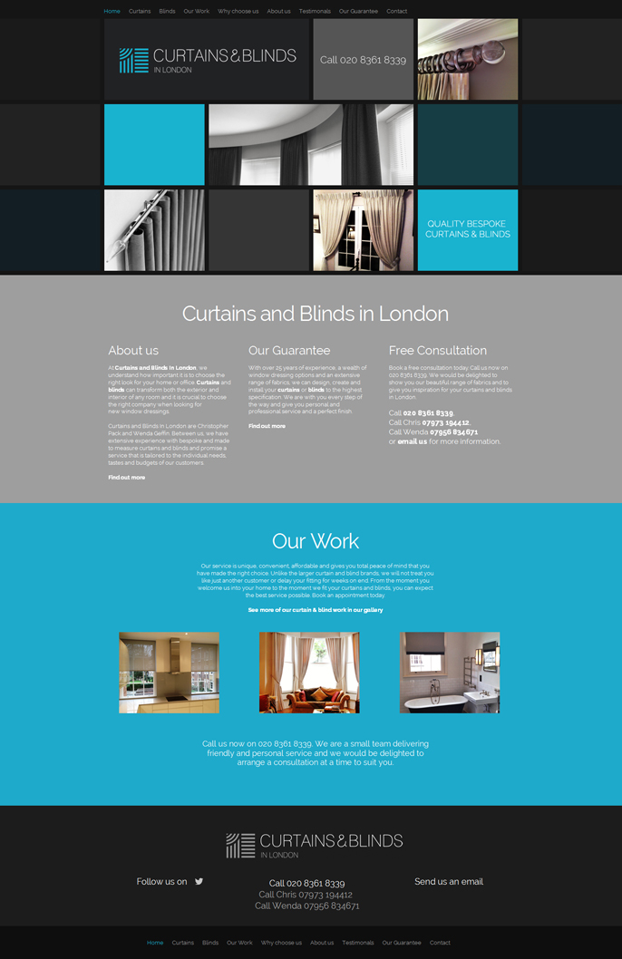 Web Design - Curtains & Blinds in London